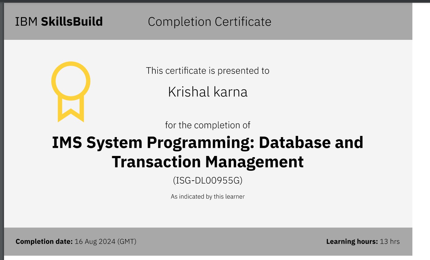 IBM Database Certificate